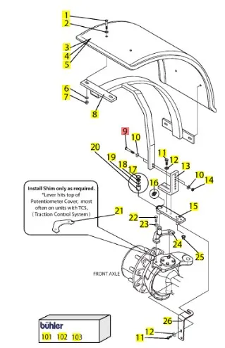 9706693 - Болт шкива натяжителя ремня колпака противопыльного NH все комбайны